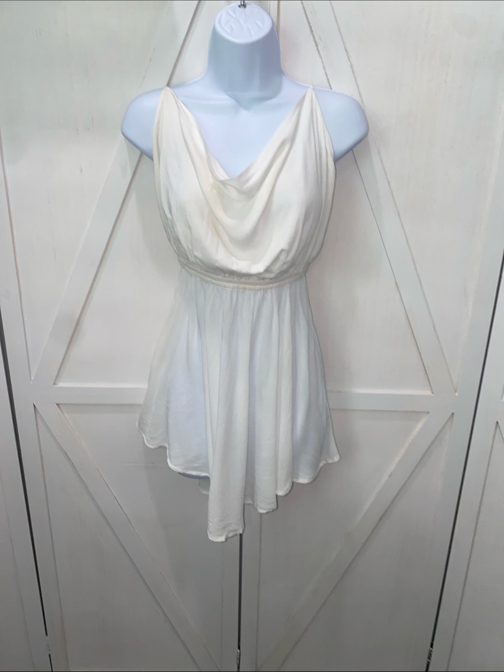 Indah Cowl-Neck White High-Low Sundress - Picture 5 of 11